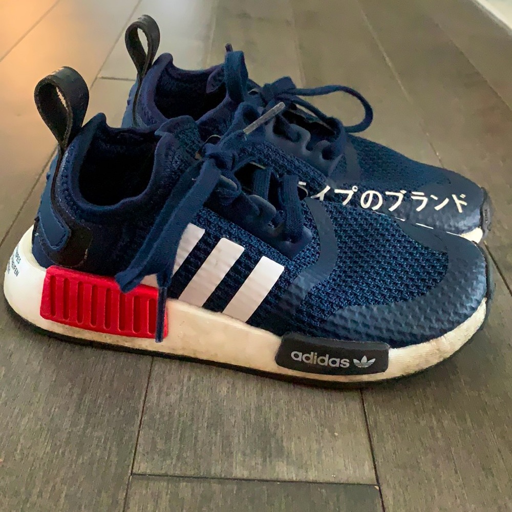 adidas NMD R1 Navy White Kids FW0422 Boys Sneakers Shoes Casual Blue Size 12 k